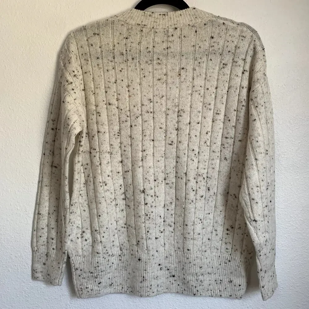 Madewell Donegal‎ Bowden Henley Wool Blend Sweater Coziest Yarn in Cream